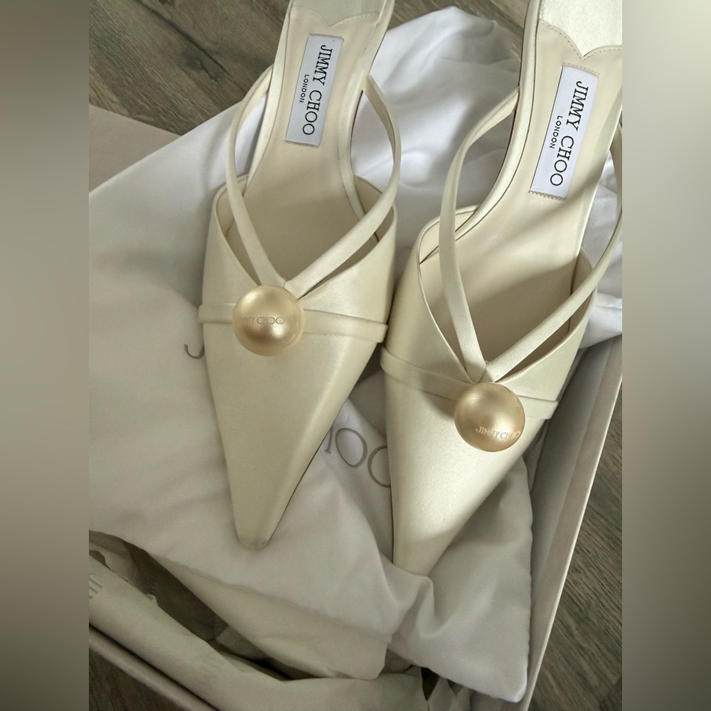 Jimmy Choo Bridal Sana 50 embellished satin mules - Picture 4 of 6